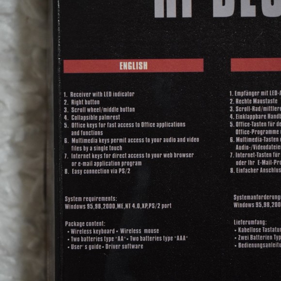 RF Desk Set Office Wireless Keyboard & Mouse Bundle AKM9600/8-US - Picture 4 of 6